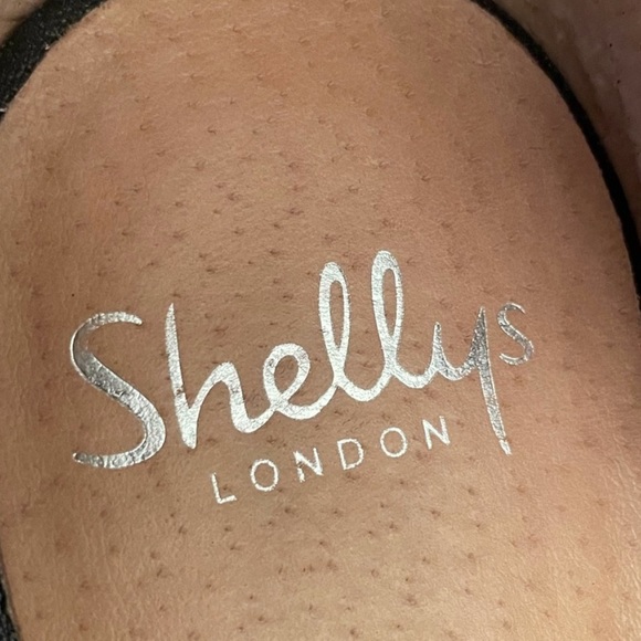 Shellys London black & white Dorsay adjustable ankle straps flat shoes size 10 - Picture 11 of 13